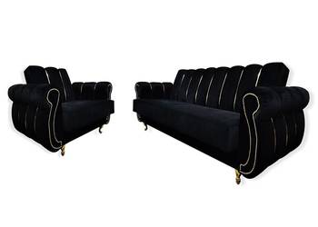 RATY komplet zestaw CHESTERFIELD Glamour ze złotymi dodatkam na sprzedaż  Poznań