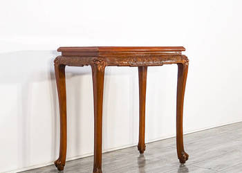 Stolik drewniany Chippendale rzeźbiony BLAT szkło ORZECH na sprzedaż  Kalisz