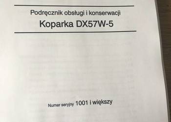 dtr instrukcja obsługi koparka doosan dx57w-5 i inne na sprzedaż  Szczecin