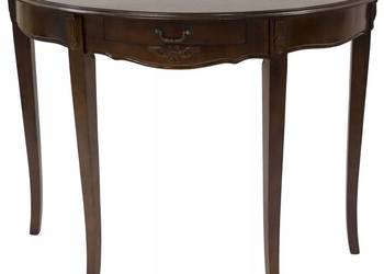 Używany, Półokrągła drewniana konsola stolik, 2 nogi na sprzedaż  Pszczyna