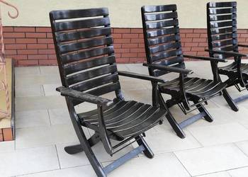 Leżak drewniany 3 szt stół ogrodowy krzesło fotel komplet, używany na sprzedaż  Garwolin