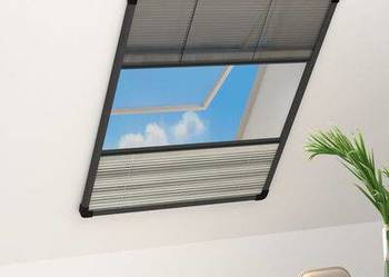 Używany, vidaXL Plisowana moskitiera okienna z roletą, aluminium, 80x120 cm na sprzedaż  Warszawa