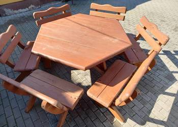 Używany, Stół ogrodowy z krzesłami na sprzedaż  Damasławek