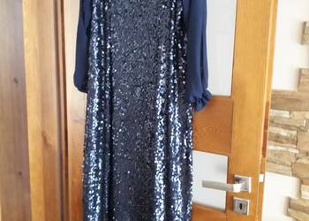 Używany, Granatowa sukienka z cekinami na sprzedaż  Kolbuszowa