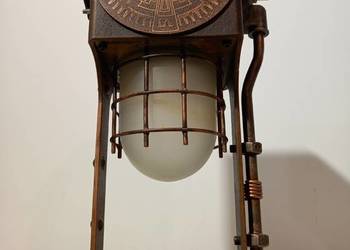 Używany, Lampa stołowa z zegarem. Industrial steampunk. na sprzedaż  Grójec