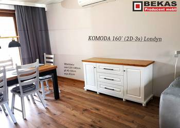 Śliczna Biała Komoda 160` LONDYN z Dębowym Blatem BEKAS Producent Mebli na sprzedaż  Żory