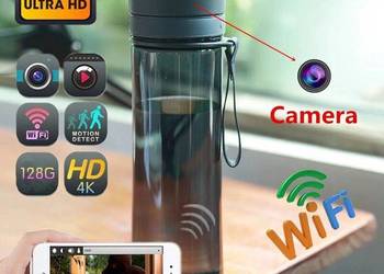 Mini KAMERA SZPIEGOWSKA ukryta w BUTELCE 4K WiFi, używany na sprzedaż  Wrocław