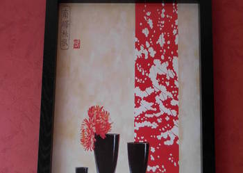 Obraz / motyw japoński/ kwiat wiśni - 77 x 57 cm na sprzedaż  Czarne