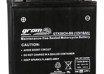 Akumulator GROM GTX20CH-BS YTX20CH-BS 12V 18Ah 270A  L+, używany na sprzedaż  Zgierz