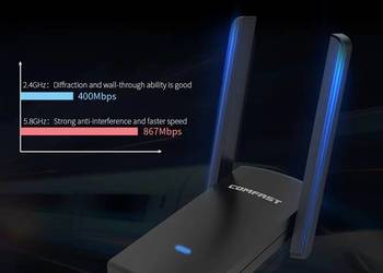 Adapter Karta sieciowa Comfast Gigabit WiFi Adapter 1300Mbps 2.4G 5GHz na sprzedaż  Zielona Góra