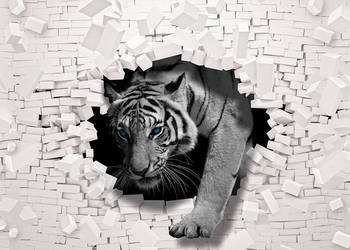 Używany, Tapeta, fototapeta Tygrys 3D na sprzedaż  Leszno