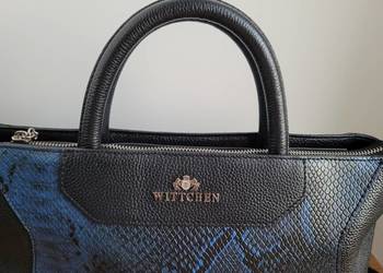 Skórzana czarno granatowa torebka wężowy wzór Wittchen na sprzedaż  Liszki