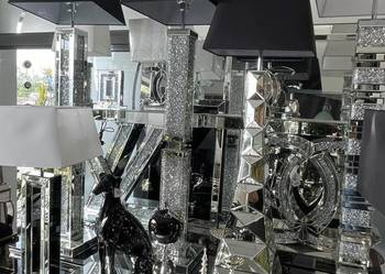 Lustrzana lampa podlogowa stojąca glamour z kryształkami na sprzedaż  Nowy Sącz