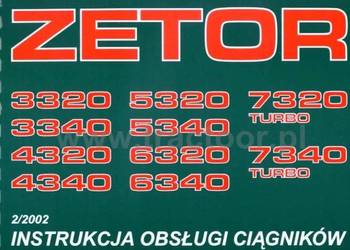 Zetor 5340, 6340, 6320, 7320, 7340 instrukcja, katalog cz. na sprzedaż  Kielce