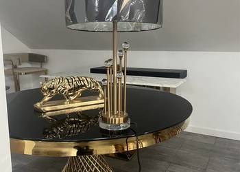 Używany, Nowoczesna złota lampa stołowa szklana Glamour Premium HIT na sprzedaż  Nowy Sącz
