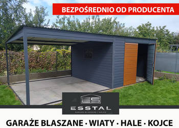 C27 Garaż Blaszany GRAFIT , Garaże Blaszane , Wiatki ogrodowe - ESSTAL, używany na sprzedaż  Ostrzeszów