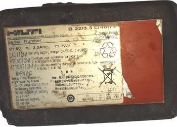 HILTI AKUMULATOR B22 22V 3,3Ah li-Ion FAKTURA na sprzedaż  Gaszowice