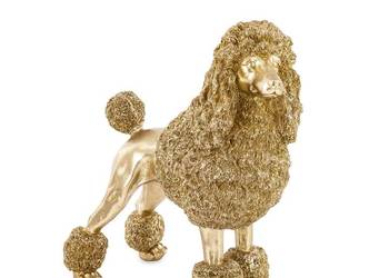 Ozdobna złota figurka pies pudel rzeźba dekoracja 162840 na sprzedaż  Limanowa
