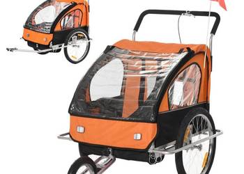 Używany, Przyczepka rowerowa dla dzieci jogger 2w1 pomarańczowa na sprzedaż  Brzesko
