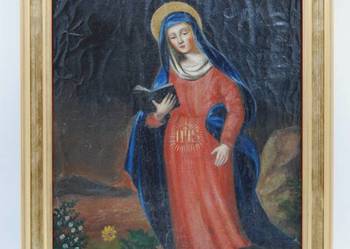 Obraz &quot;Madonna w oczekiwaniu&quot; olej XIX w na sprzedaż  Poznań