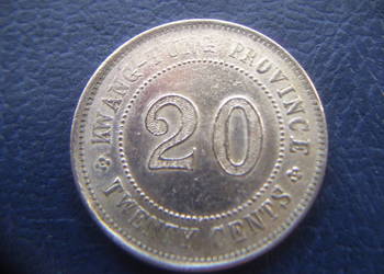 Używany, Stare monety 20 cent 1922 Chiny Prowincja Kuangsi srebro na sprzedaż  Lesko