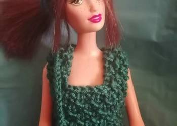 Sukienka dla lalki Barbie guziki kwiatki zielona i torba na sprzedaż  Płock