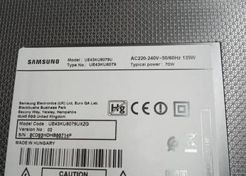 Używany, Samsung EU43KU6079U telewizor noga stopa moduly czesci na sprzedaż  Iłowa