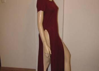 Używany, Sukienka długa Julietta seksowna bordowa 100% bawełna na sprzedaż  Zamość