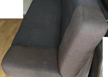 Używany, Sofa dwuosobowa rozkładana bez podłokietników, brązowo-szara, 190x120 na sprzedaż  Zbąszynek