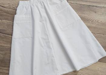 Biała trapezowa spódnica Vintage 70s y2k 38 40, używany na sprzedaż  Jasło