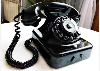 Stary Telefon w bakelicie W38 VEB RFT Fortepianowa czerń!, używany na sprzedaż  Żary