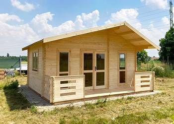 Domek drewniany letniskowy Weekend 6x6 z tarasem, używany na sprzedaż  Parzymiechy